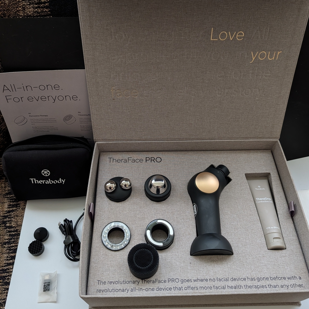 Therabody TheraFace PRO Facial Device Set - Black and Gold